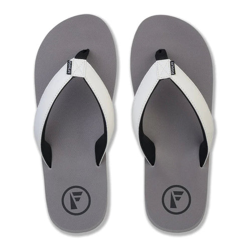 Foamlife Traa Mens Flip Flops (StoneGrey White) - KS Boardriders Surf Shop