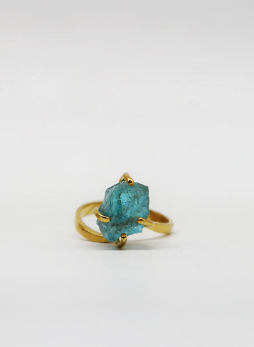 Isla PH Mar Raw Apatite Adjustable Ring (Gold) - KS Boardriders Surf Shop