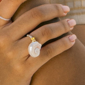 Isla PH Moon Shell Beaded Ring - KS Boardriders Surf Shop