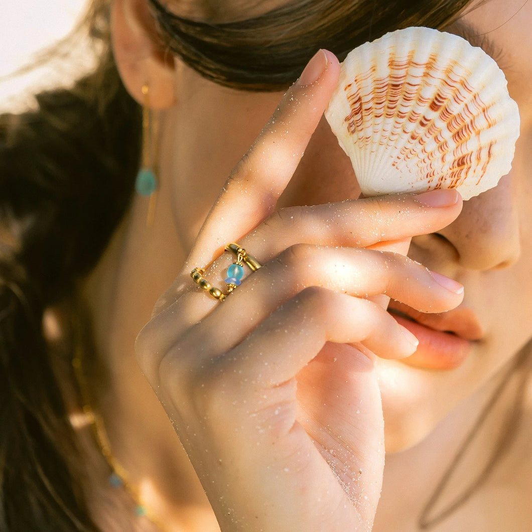 Isla PH Paradiso Recycled Beach Glass Charm Ring - KS Boardriders Surf Shop