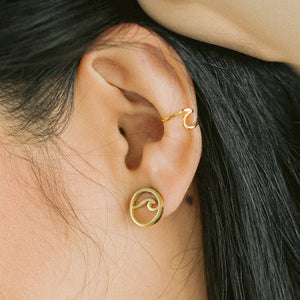 Isla PH Siargao wave Earcuffs - Gold - KS Boardriders Surf Shop