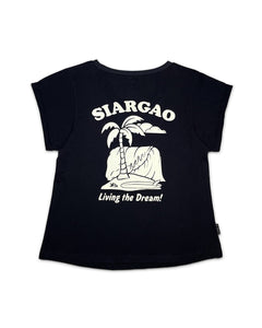 KS Beach Break Womens Tee (Navy Blue) - KS Boardriders Surf Shop