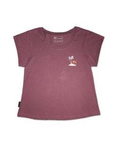 KS Beach Break Womens Tee (Plum) - KS Boardriders Surf Shop