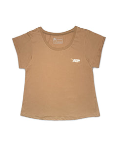 KS Big Wave Womens Tee (Tan) - KS Boardriders Surf Shop