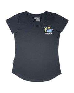 KS Siargao Island Paradise Womens Tee (Black) - KS Boardriders Surf Shop