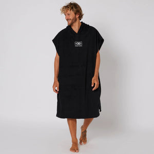 Ocean and Earth Mens Lightweight Hooded Poncho (Black) - KS Boardriders Surf Shop