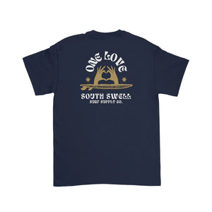 South Swell One Love Mens Tee (Navy Blue) - KS Boardriders Surf Shop