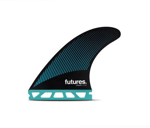 Futures R4 HC Thruster Rake Teal/Black Tri Fin - KS Boardriders Surf Shop